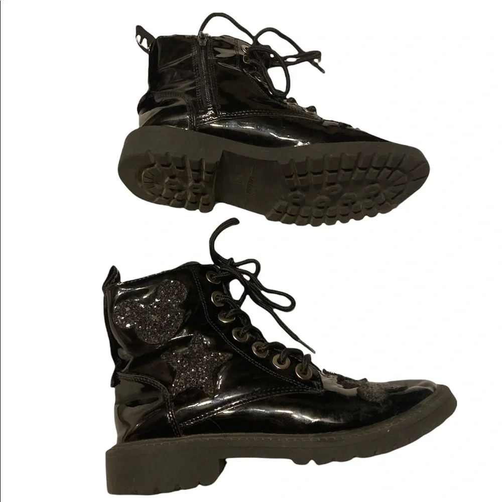 Zara Kids/ Toddler Mickey Mouse Black Combat Boots Size 34